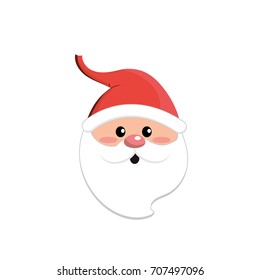 santa claus head with beard and hat christmas