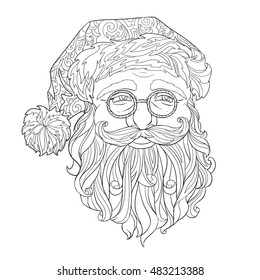 Santa Claus head. It can be used for printing on t-shirts or coloring books.