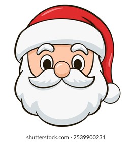 Santa Claus head. Cartoon illustration