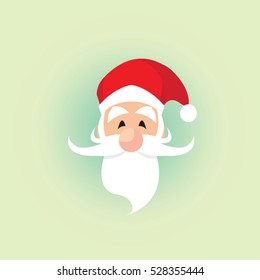 Santa Claus head christmas holiday card vector illustration