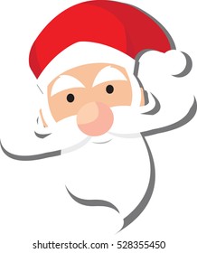 Santa Claus head christmas holiday card vector illustration