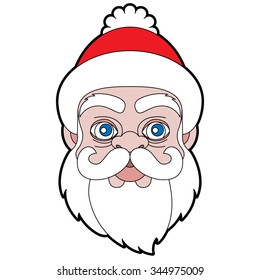 Santa Claus head. Christmas illustration. Vector format