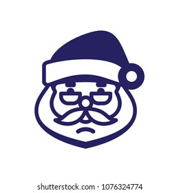 Santa Claus head, Christmas vector icon