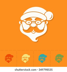 Santa Claus Head. Colorful Single Flat Icon . Vector