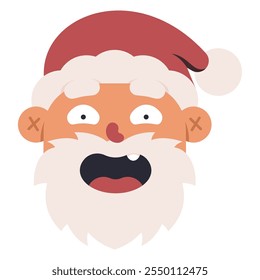 Papai Noel cabeça bonito ícone vetor isolado em um fundo branco.