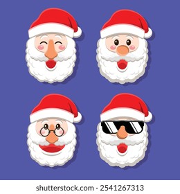 Cabeza de Santa Claus con expresión feliz