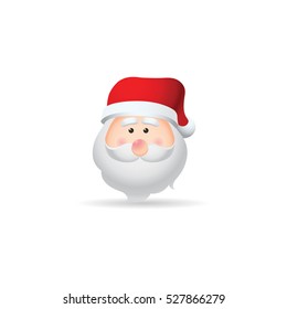 Santa Claus head icon in color. Celebration Christmas December