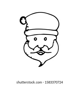 santa claus head icon design vector template