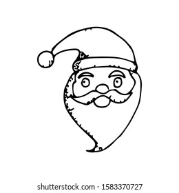 santa claus head icon design vector template