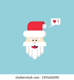 Santa Claus head icon in flat character vector
