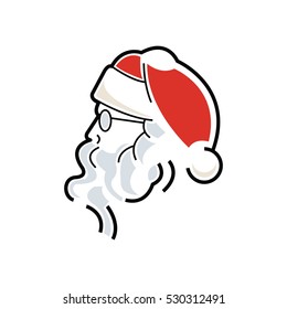 Santa Claus Head Icon flat