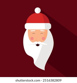 Santa Claus head icon on dark background. Christmas and New Year concept.