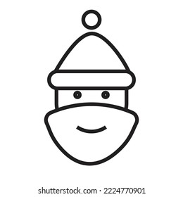 Santa claus head icon,  sticker,  symbol,  logo,  element,   christmas vector illustration