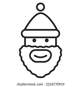 Santa claus head icon,  sticker,  symbol,  logo,  element,   christmas vector illustration
