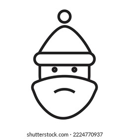 Santa claus head icon,  sticker,  symbol,  logo,  element,   christmas vector illustration