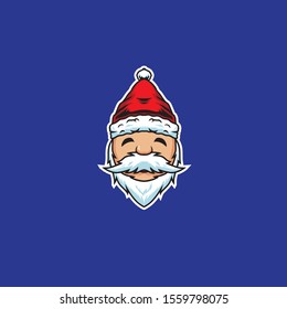 santa claus head icon vector, cute, cartoon