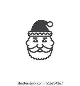 Santa Claus Head icon vector, filled flat sign, solid pictogram isolated on white, logo illustration