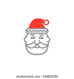 Santa Claus Head icon vector, filled flat sign, solid colorful pictogram isolated on white, logo illustration
