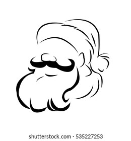 Santa Claus head icon - vector illustrator