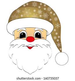 Santa Claus head isolated. Vector