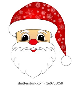 Santa Claus head isolated. Vector