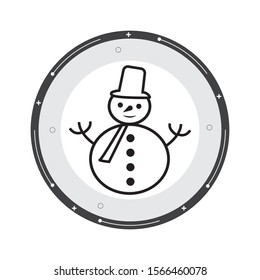 Santa Claus Head line  icon with white background