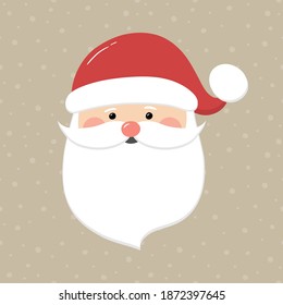 Santa Claus se acerca al fondo con copos de nieve. Decoración navideña. Vector