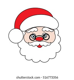Santa Claus. Head on a white background. Vector illustration