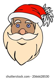 Santa Claus Head with Red Hat