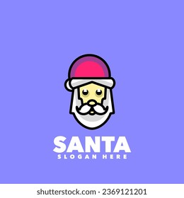 Santa claus head simple logo design