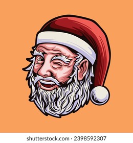Santa  Claus Head Vector 1