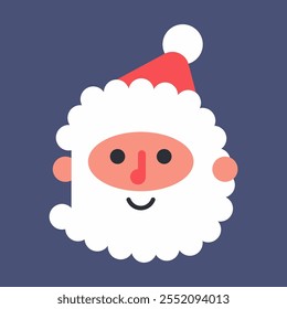 Icono de Navidades de Vector de cabeza de Santa Claus aislado en un fondo blanco.