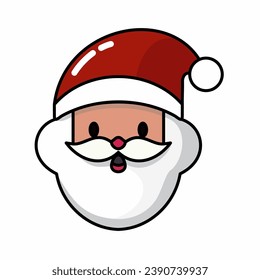 santa claus head vector full color illustration - hd and clean