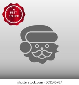 Santa Claus Head Vector Icon Illustration