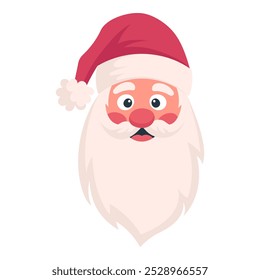 Santa Claus head, vector illustration on white background