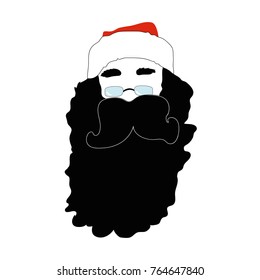 Santa Claus head. Vector illustration portrait. 