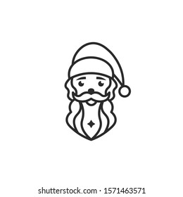 Santa claus head. White background.
