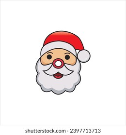 santa claus head con fondo blanco