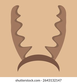 Santa claus headband with antlers photobooth prop holiday design vector scrapbook illustration merry clipart party hats xmas character photo booth mask mustache set isolated

