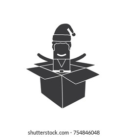 Santa Claus helper in a box, vector illustration design. Christmas collection.