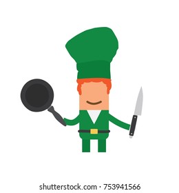 Santa Claus helper as a cook, vector illustration design. Christmas collection.