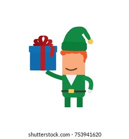 Santa Claus helper with a gift, vector illustration design. Christmas collection.