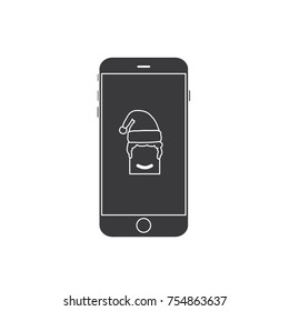Santa Claus helper in a smartphone, vector illustration design. Christmas collection.