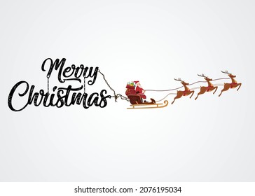 Santa Claus with his reindeer