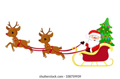 Santa Claus in his sleigh.