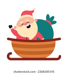 santa claus in his sleigh vector isolated