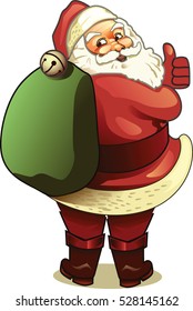 Santa Claus and his toy sack christmas holiday card vector illustration 
