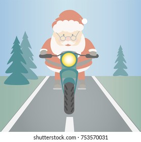 Santa Claus Ho Ho Ho cute flat Christmas vector.
