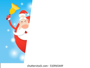 Santa Claus Hold Banner Christmas Holiday Happy New Year Greeting Card Celebration Flat Vector Illustration