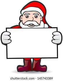 Santa Claus holding a Banner